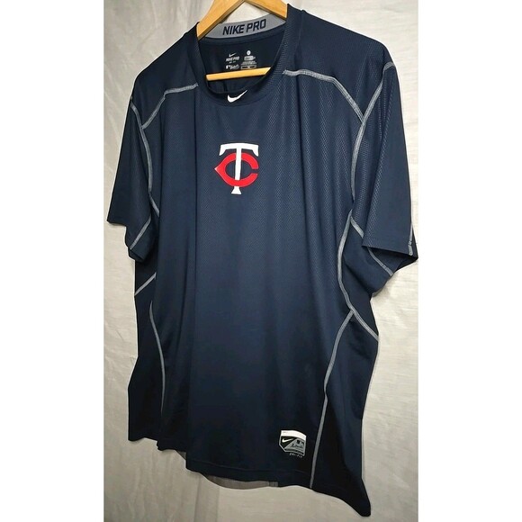 Minnesota Twins Authentic Nike Pro Fitted Dri-Fit T-Shirt, Sz XL, Blue - Picture 3 of 10